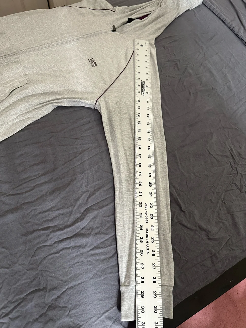 Boss Hugo Boss Light Grey Hoodie and Joggers with Dark Accent Drawcord Mens L